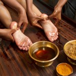 traditional indian ayurvedic oil foot massage