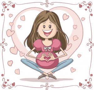 Pregnant Woman - Vector Cartoon